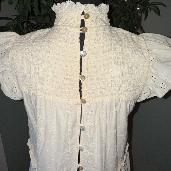 Cleobella smocked Linda eyelet midi dress Cottagecore bachelorette bridal sz S - Picture 14 of 16